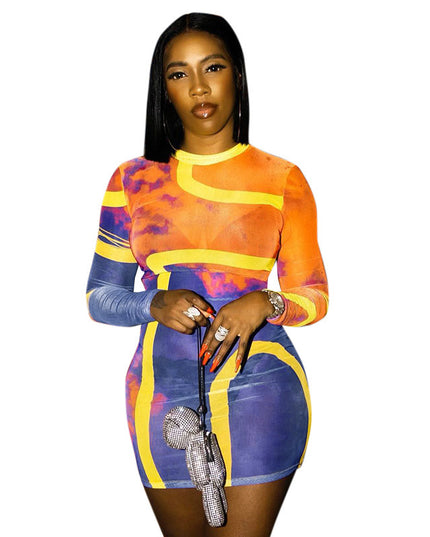 Jadore demure Printed High-waisted Buttock Dress