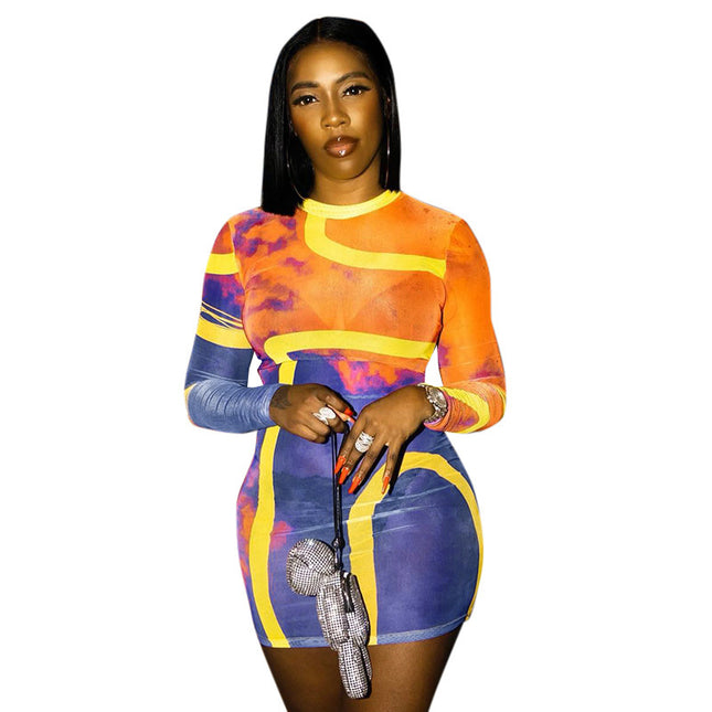 Jadore demure Printed High-waisted Buttock Dress