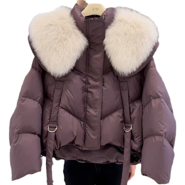 Demure Winter Black Cotton-padded Coat For Women