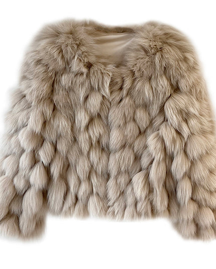 demure Winter Faux Fox Fur Coat For Women