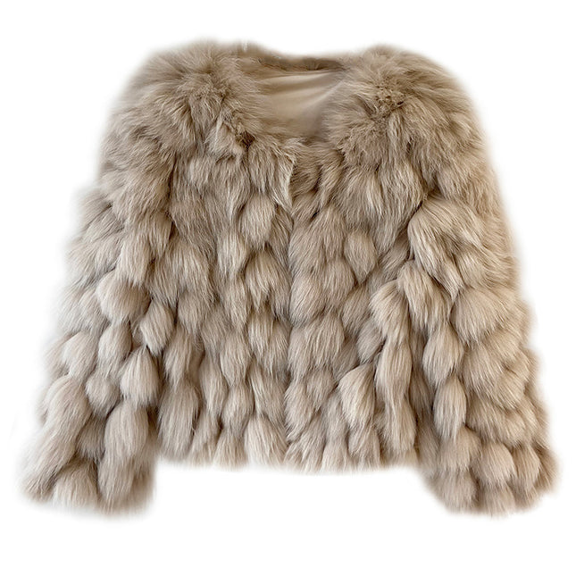 demure Winter Faux Fox Fur Coat For Women