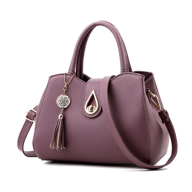 Luxury Demure Handbag   Ladies Tassel High Quality PU Leather