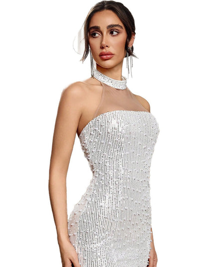 Jadore demure Fashion Solid Color Sexy Hollow-out Lace Evening Dress