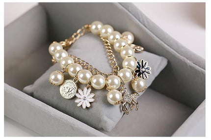 demure belldoir Pearl Flower Bracelet Jewelry