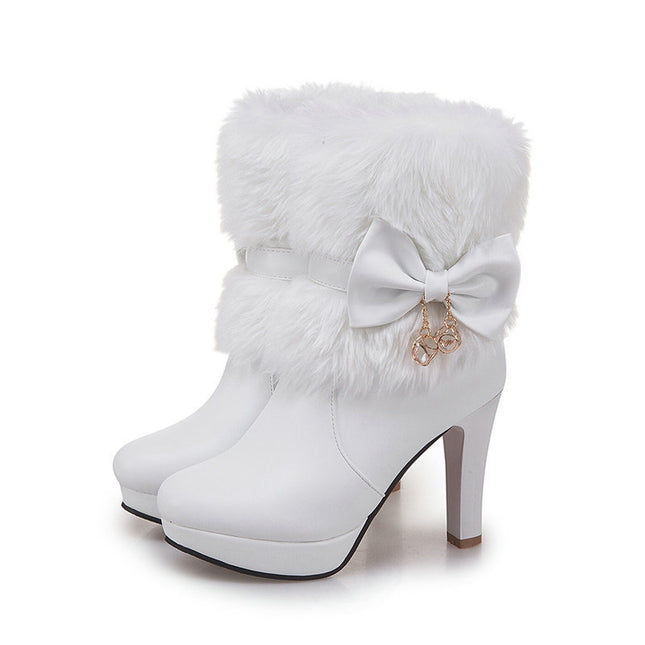 Demure savage Sweet Princess Autumn And Winter Short Boots