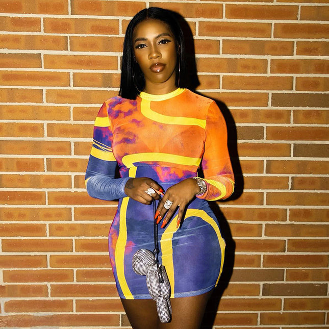 Jadore demure Printed High-waisted Buttock Dress