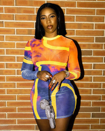 Jadore demure Printed High-waisted Buttock Dress