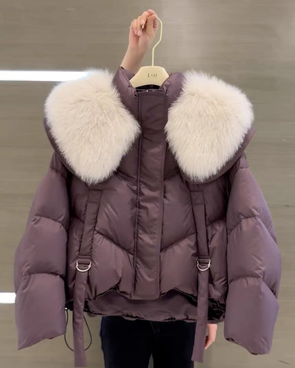 Demure Winter Black Cotton-padded Coat For Women