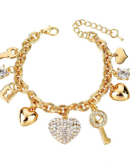 demure belldoir Peach Heart Pendant Alloy Women's Bracelet