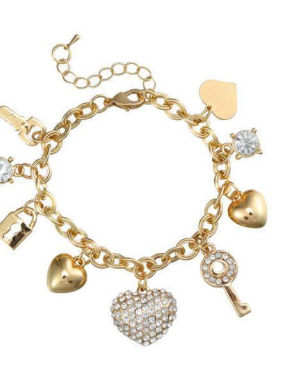 demure belldoir Peach Heart Pendant Alloy Women's Bracelet