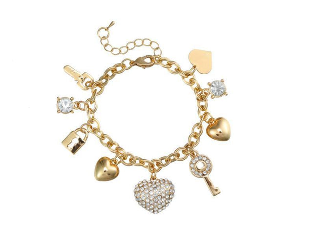 demure belldoir Peach Heart Pendant Alloy Women's Bracelet