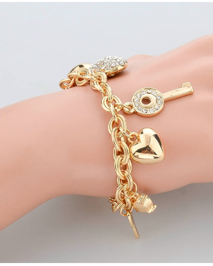 demure belldoir Peach Heart Pendant Alloy Women's Bracelet