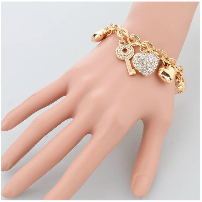 demure belldoir Peach Heart Pendant Alloy Women's Bracelet