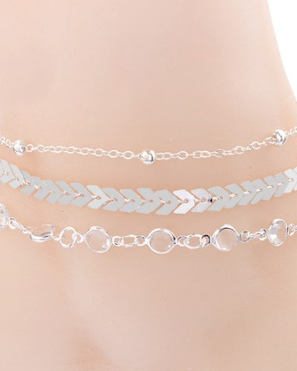Demure belldoir Jewelry Multilayer Popular Airplane Crystal Beach Anklet