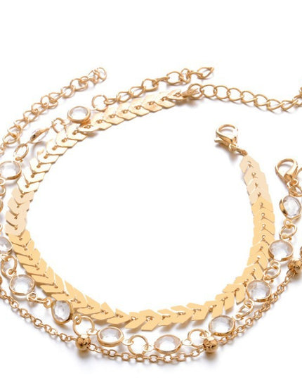 Demure belldoir Jewelry Multilayer Popular Airplane Crystal Beach Anklet