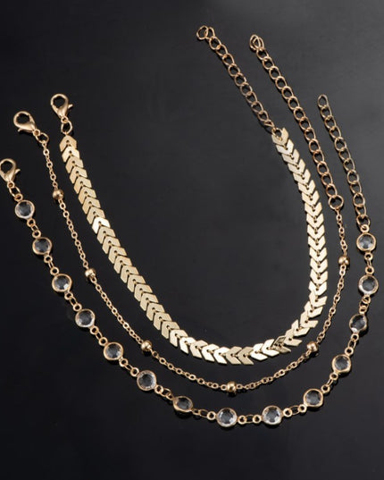 Demure belldoir Jewelry Multilayer Popular Airplane Crystal Beach Anklet