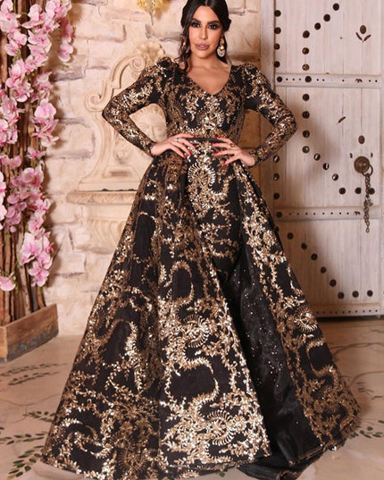 Jadore demure Bronzing and swinging sexy tail banquet evening dress