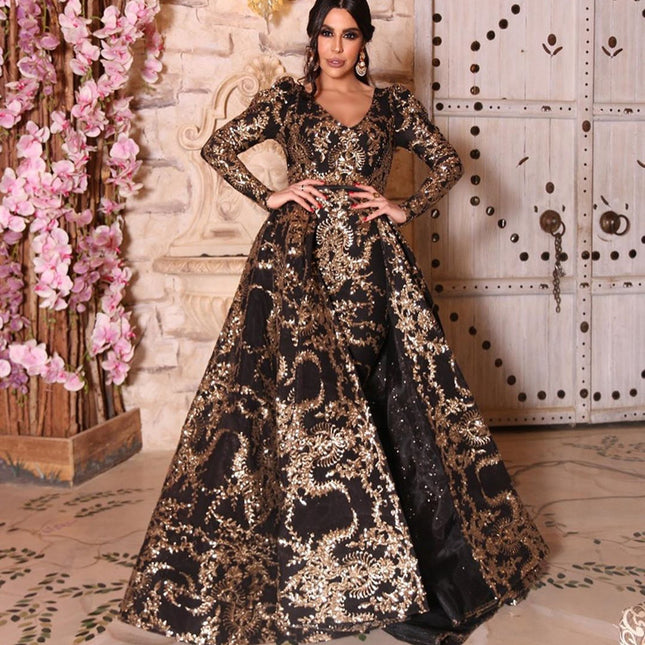 Jadore demure Bronzing and swinging sexy tail banquet evening dress