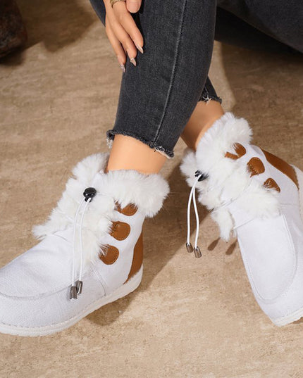 Demure savage  Snow Boots Winter Warm Plush Flat Cotton Shoes Versatile