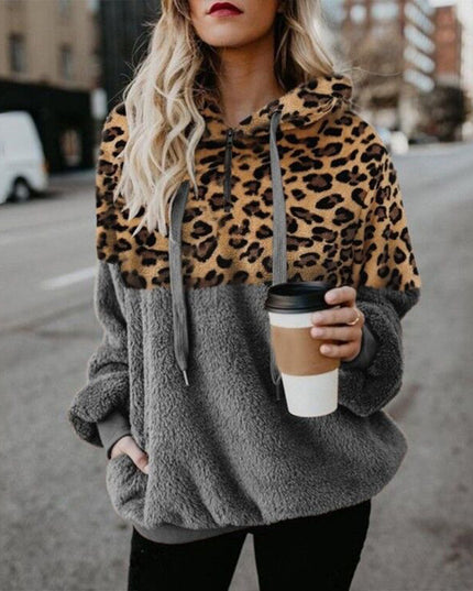 demure Leopard Print Hooded Sweater Women Clothes