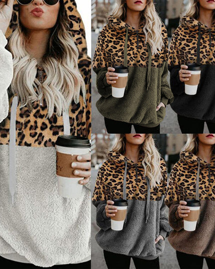 demure Leopard Print Hooded Sweater Women Clothes