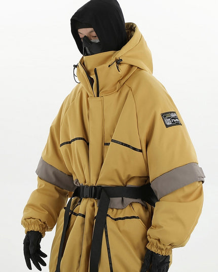 demure Winter New Hooded Stitching Shell  Cotton-padded Coat For Men