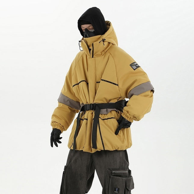 demure Winter New Hooded Stitching Shell  Cotton-padded Coat For Men