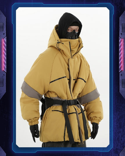 demure Winter New Hooded Stitching Shell  Cotton-padded Coat For Men