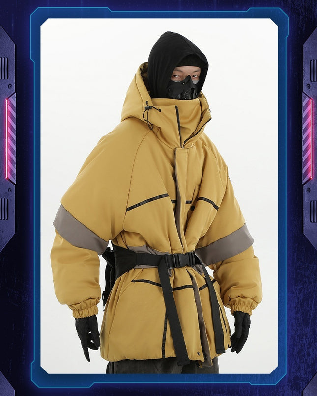 demure Winter New Hooded Stitching Shell  Cotton-padded Coat For Men