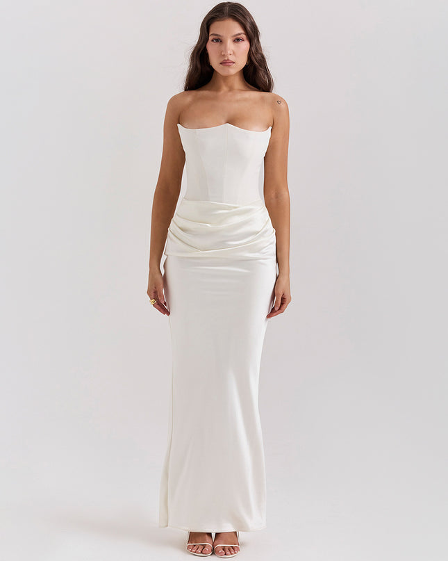 Jadore demure Slim Tube Top Long Dress