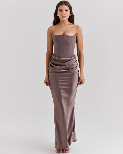 Jadore demure Slim Tube Top Long Dress