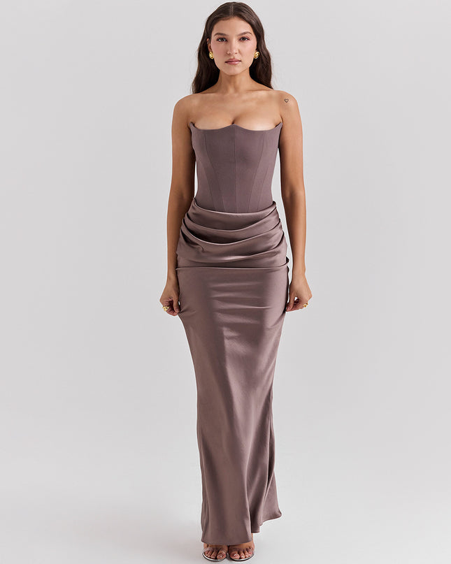 Jadore demure Slim Tube Top Long Dress