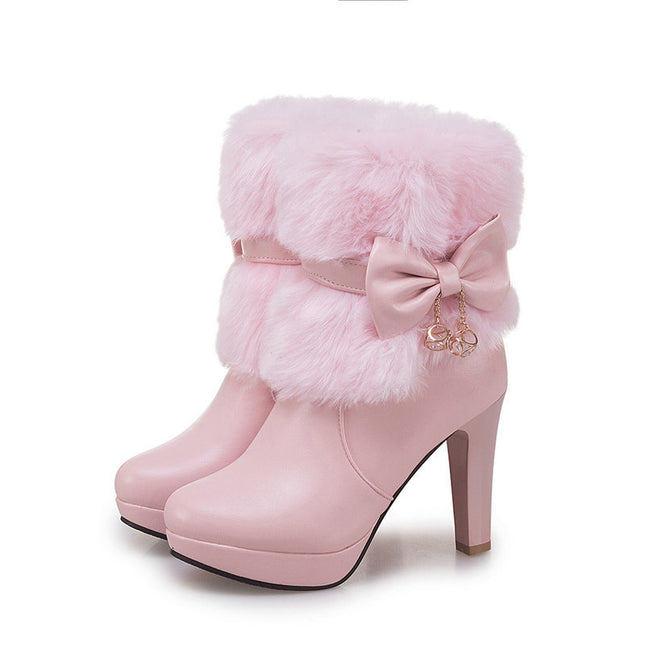 Demure savage Sweet Princess Autumn And Winter Short Boots