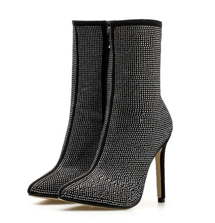 Demure savage Women Pointed Toe Heeled Boots