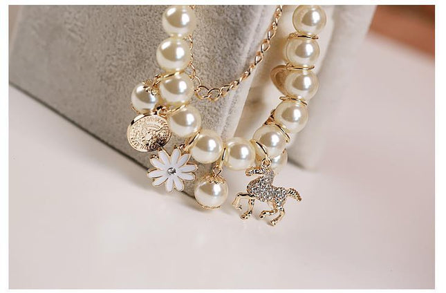 demure belldoir Pearl Flower Bracelet Jewelry