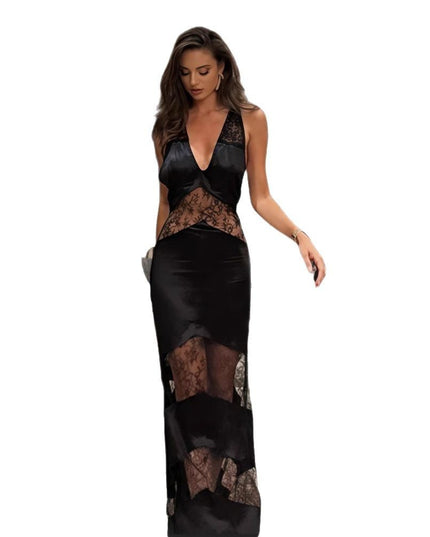Jadore demure Backless Hollow Out See-through Dress