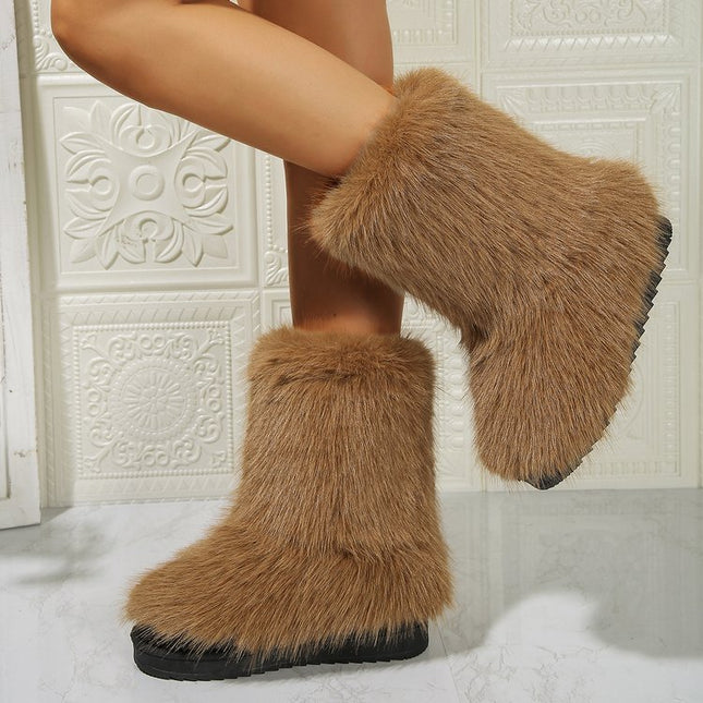Demure savage  Snow short Boots Winter  Mid-tube Furry Cotton