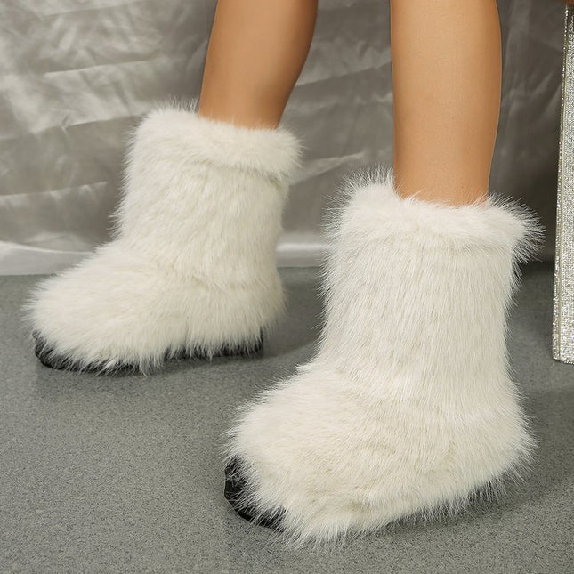 Demure savage  Snow short Boots Winter  Mid-tube Furry Cotton