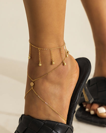 Demure belldoir Jewelry Niche Cross Lob Tassel Suit Anklet Women