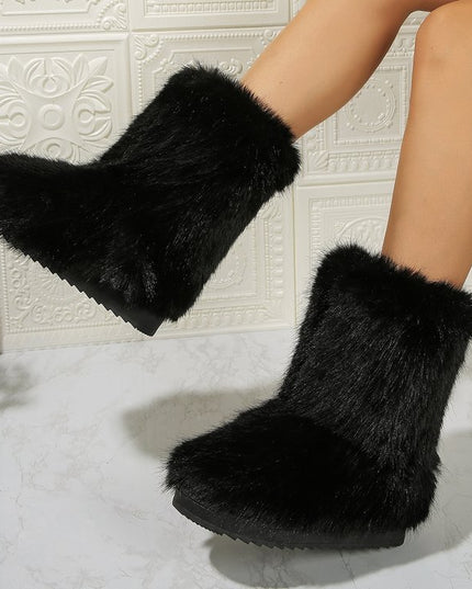 Demure savage  Snow short Boots Winter  Mid-tube Furry Cotton