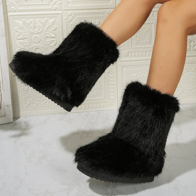 Demure savage  Snow short Boots Winter  Mid-tube Furry Cotton