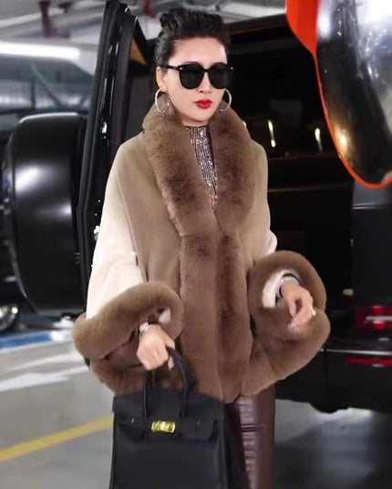 demure Knitwear Winter Fur Collar Cardigan Coat For Women