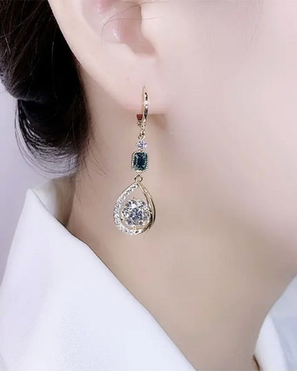 Demure belldoir Exquisite Light Luxury High-grade Diamond-embedded Water Drop Earrings