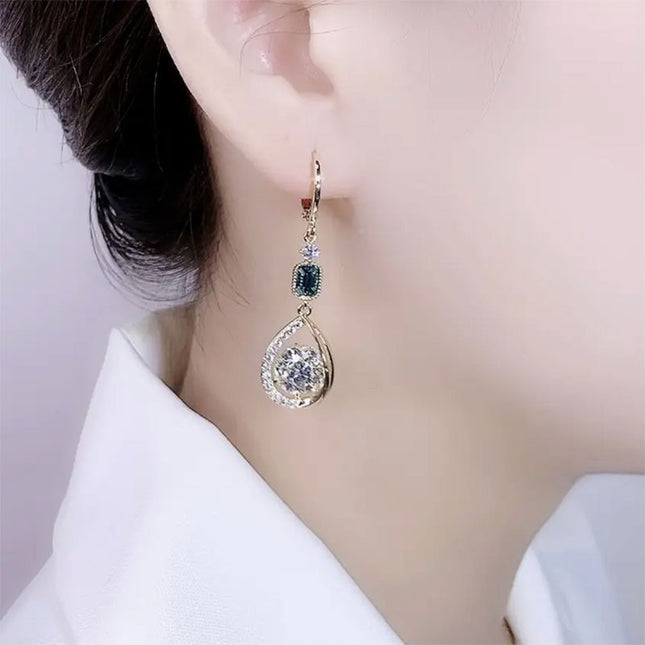 Demure belldoir Exquisite Light Luxury High-grade Diamond-embedded Water Drop Earrings