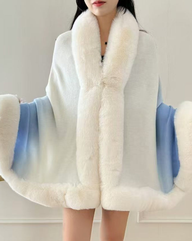 demure Knitwear Winter Fur Collar Cardigan Coat For Women