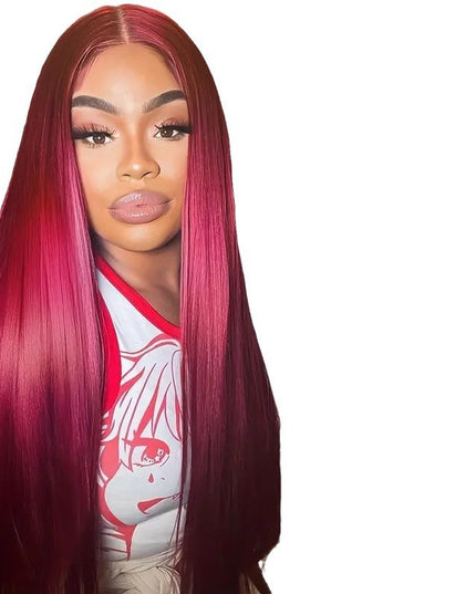 Fashionly demure Wine Red wig