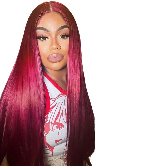 Fashionly demure Wine Red wig