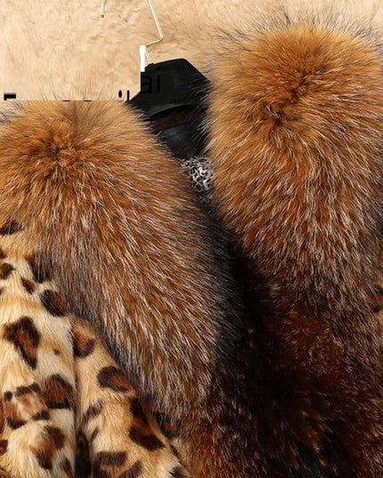 demure Mid Length Leopard Print Coat In Autumn And Winter For Women