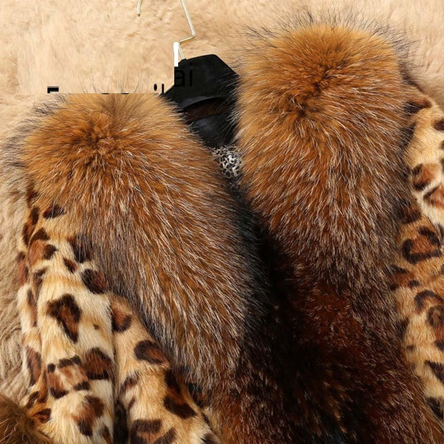 demure Mid Length Leopard Print Coat In Autumn And Winter For Women