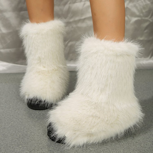 Demure savage  Snow short Boots Winter  Mid-tube Furry Cotton